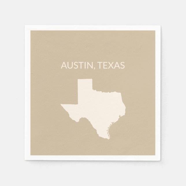 Texas State Map Home Decor  Napkins (Front)