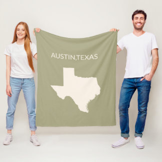Texas State Map Home Decor  Sherpa Blanket