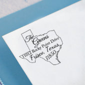 Texas State Map Rubber Return Address Stamps (Front)