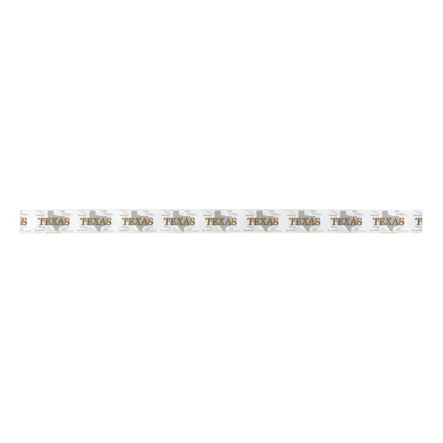 Texas State Map Satin Ribbon (Front)