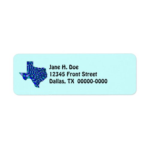 Texas State Map Shape TX Return Address Label