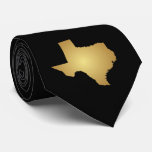 Texas State Metallic Gold Neck Tie at Zazzle