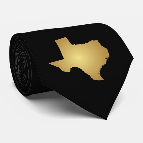 Texas State Metallic Gold Neck Tie