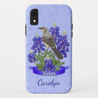 Texas State Mockingbird & Bluebonnet Flower iPhone XR Case
