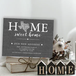 TEXAS State Moving Announcement Post Card