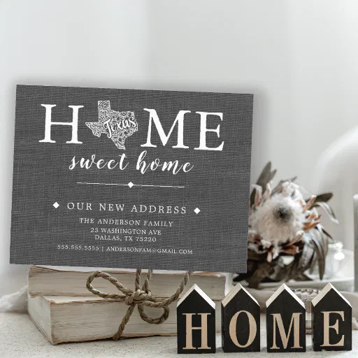 TEXAS State Moving Announcement Post Card