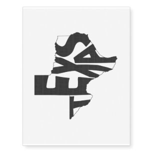Texas State Name Word Art Blue Temporary Tattoos