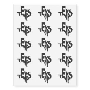 Texas State Name Word Art Blue Temporary Tattoos