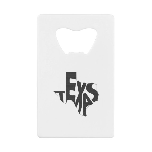Texas State Name Word Art Bottle Opener (Front)