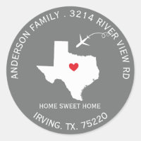 TEXAS State | New Home Address Label Sticker