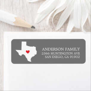 Texas State New Home Return Address Label