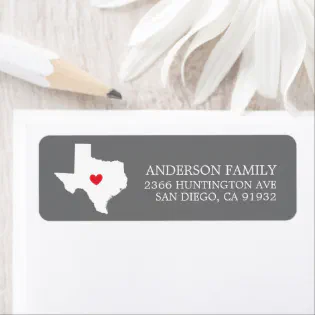 Texas State | New Home Return Address Label