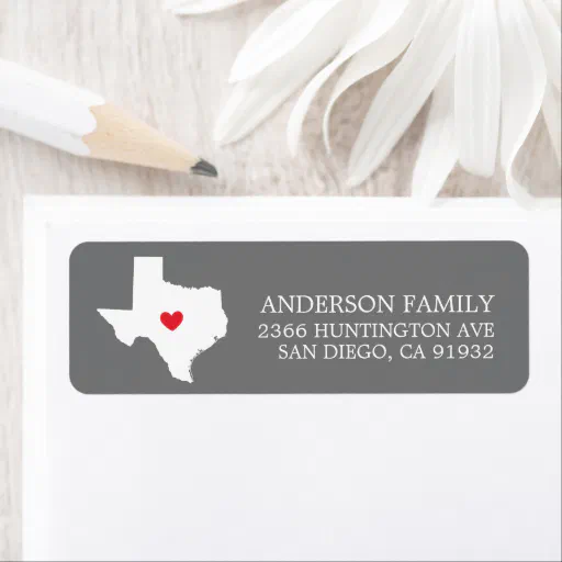Texas State | New Home Return Address Label