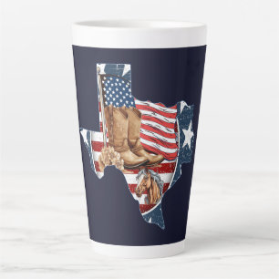 Texas State Outline USA Horse Latte Mug