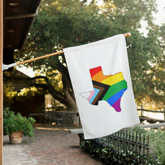 Texas State Pride LGBTQ Progress Pride House Flag (In SItu)