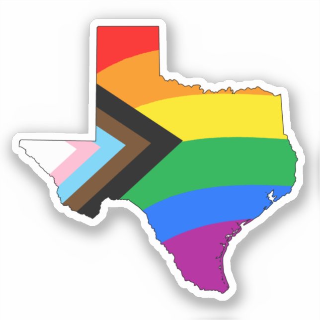 Texas State Pride LGBTQ Progress Pride Sticker (Front)