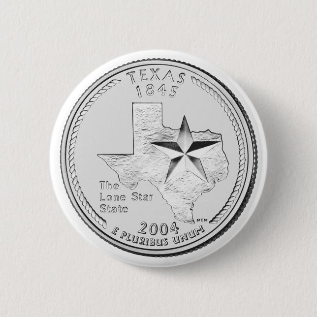 Texas State Quarter Pinback Button (Front)