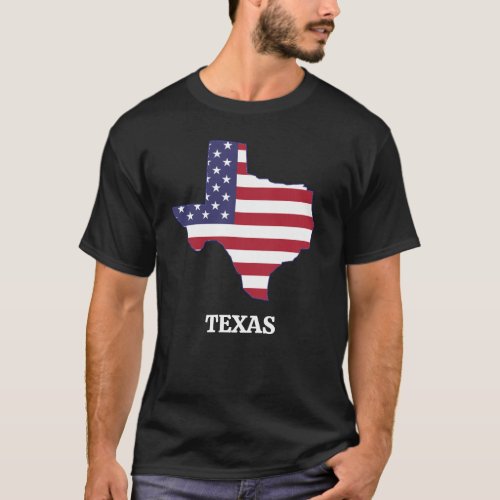 TEXAS State Red White Blue USA Flag T_Shirt