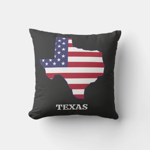 TEXAS State Red White Blue USA Flag Throw Pillow