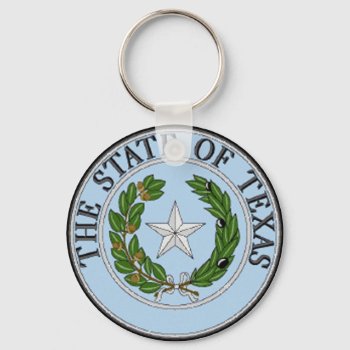 Texas State Seal Keychain by slowtownemarketplace at Zazzle