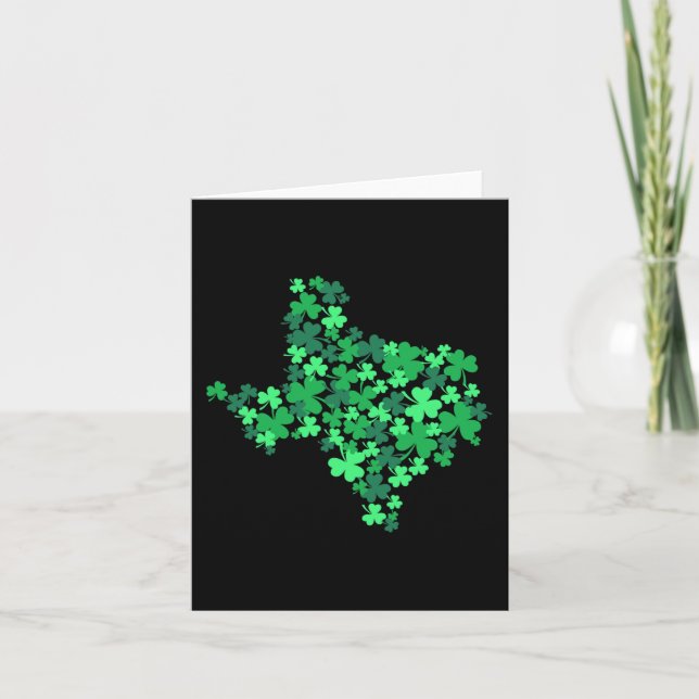 Texas State Shamrock Lucky Texan St Patrick Day Gi Card (Front)
