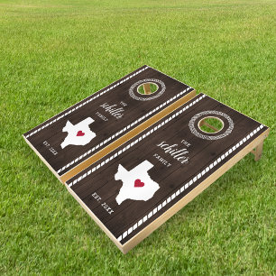 Texas State Silhouette Family Name Cornhole Set