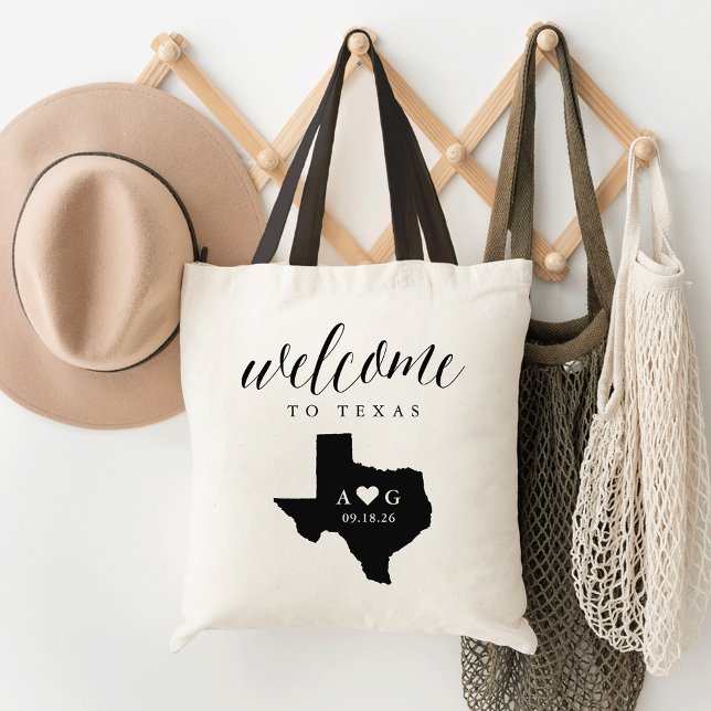 Texas State Silhouette Wedding Welcome Tote (Creator Uploaded)