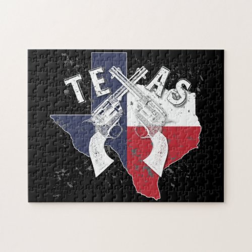 Texas State Six Shooter Crossed Pistols Souvenir Jigsaw Puzzle