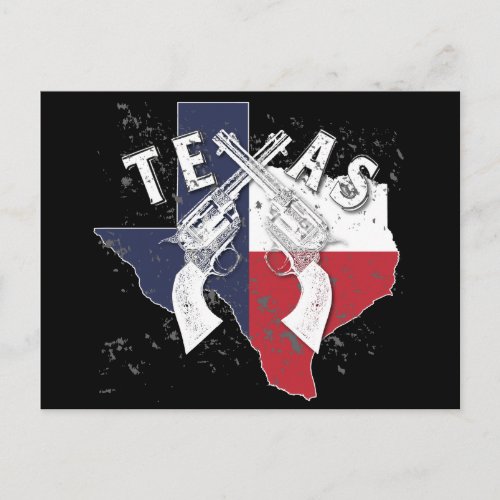 Texas State Six Shooter Crossed Pistols Souvenir Postcard