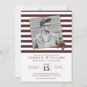 Texas State Striped Graduation Announcement
