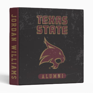Texas State Supercat Alumni Distressed 3 Ring Binder