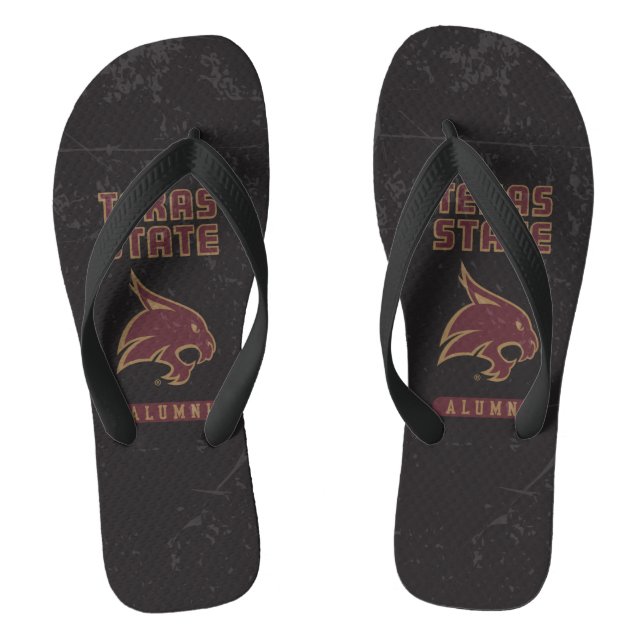 Texas State Supercat Alumni Distressed Flip Flops (Footbed)