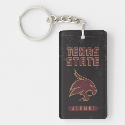Texas State Supercat Alumni Distressed Keychain