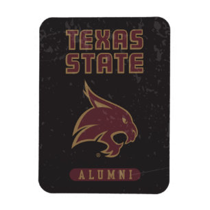 Texas State Supercat Alumni Distressed Magnet