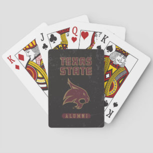 Texas State Supercat Alumni Distressed Poker Cards