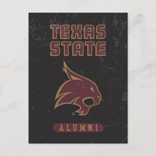 Texas State Supercat Alumni Distressed Postcard