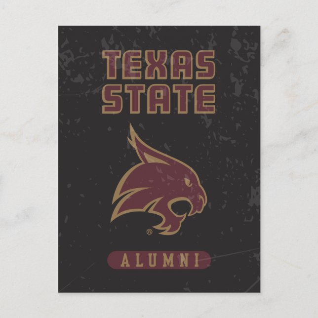Texas State Supercat Alumni Distressed Postcard (Front)