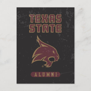 Texas State Supercat Alumni Distressed Postcard