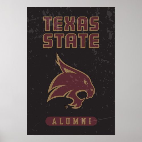 Texas State Supercat Alumni Distressed Poster
