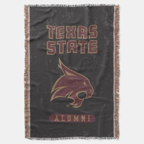 Texas State Supercat Alumni Distressed Throw Blanket