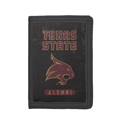 Texas State Supercat Alumni Distressed Trifold Wallet