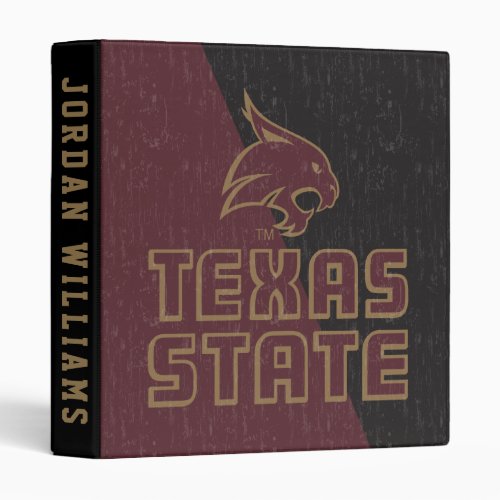 Texas State Supercat Color Block Distressed 3 Ring Binder