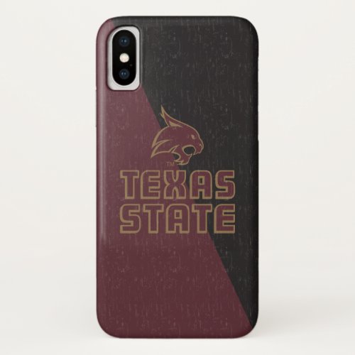 Texas State Supercat Color Block Distressed iPhone X Case