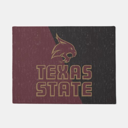 Texas State Supercat Color Block Distressed Doormat