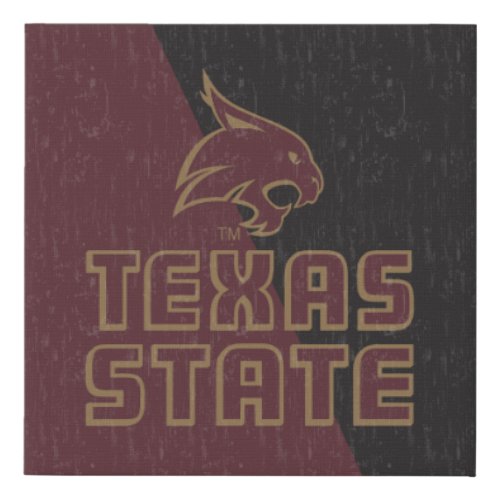 Texas State Supercat Color Block Distressed Faux Canvas Print