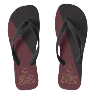 Texas State Supercat Color Block Distressed Flip Flops
