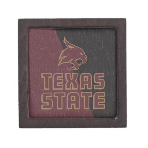 Texas State Supercat Color Block Distressed Gift Box