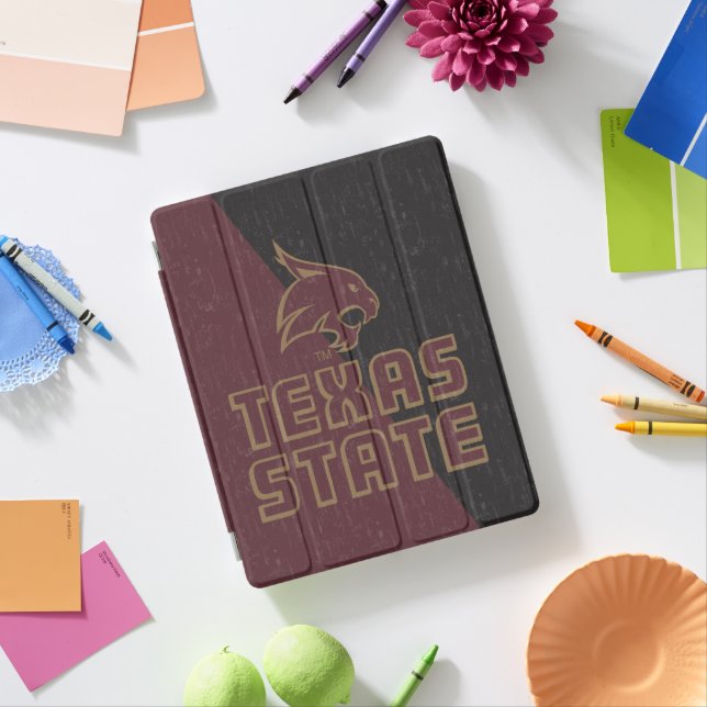 Texas State Supercat Color Block Distressed iPad Smart Cover (In Situ)