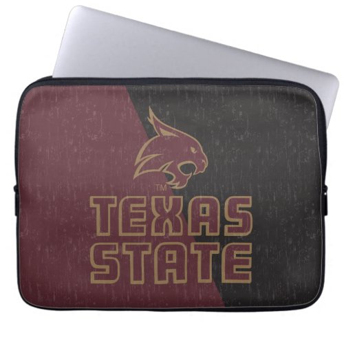 Texas State Supercat Color Block Distressed Laptop Sleeve