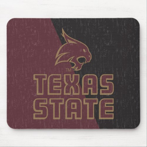 Texas State Supercat Color Block Distressed Mouse Pad